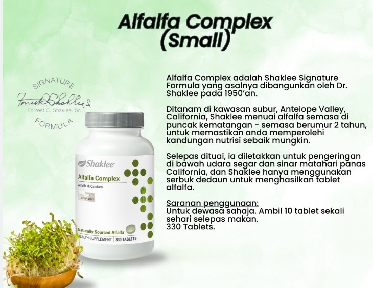 Khasiat Alfalfa Shaklee